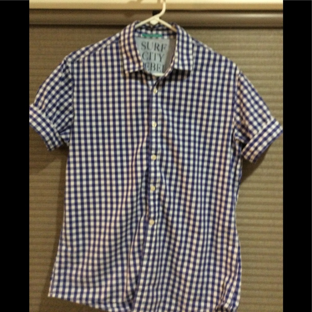 Scotch & Soda Gingham Blue And White Shirt